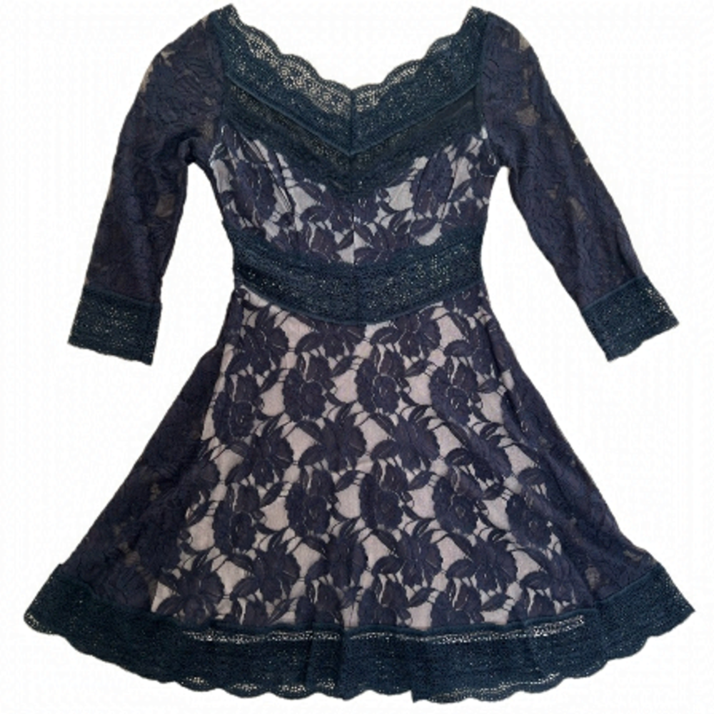 NWOT Free People Black Lace Party Dress - Size XS